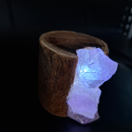 Mini Amethyst & Eucalyptus lamp