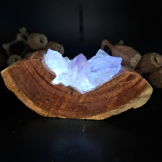 Amethyst, Rose quartz and Clear quartz lamp