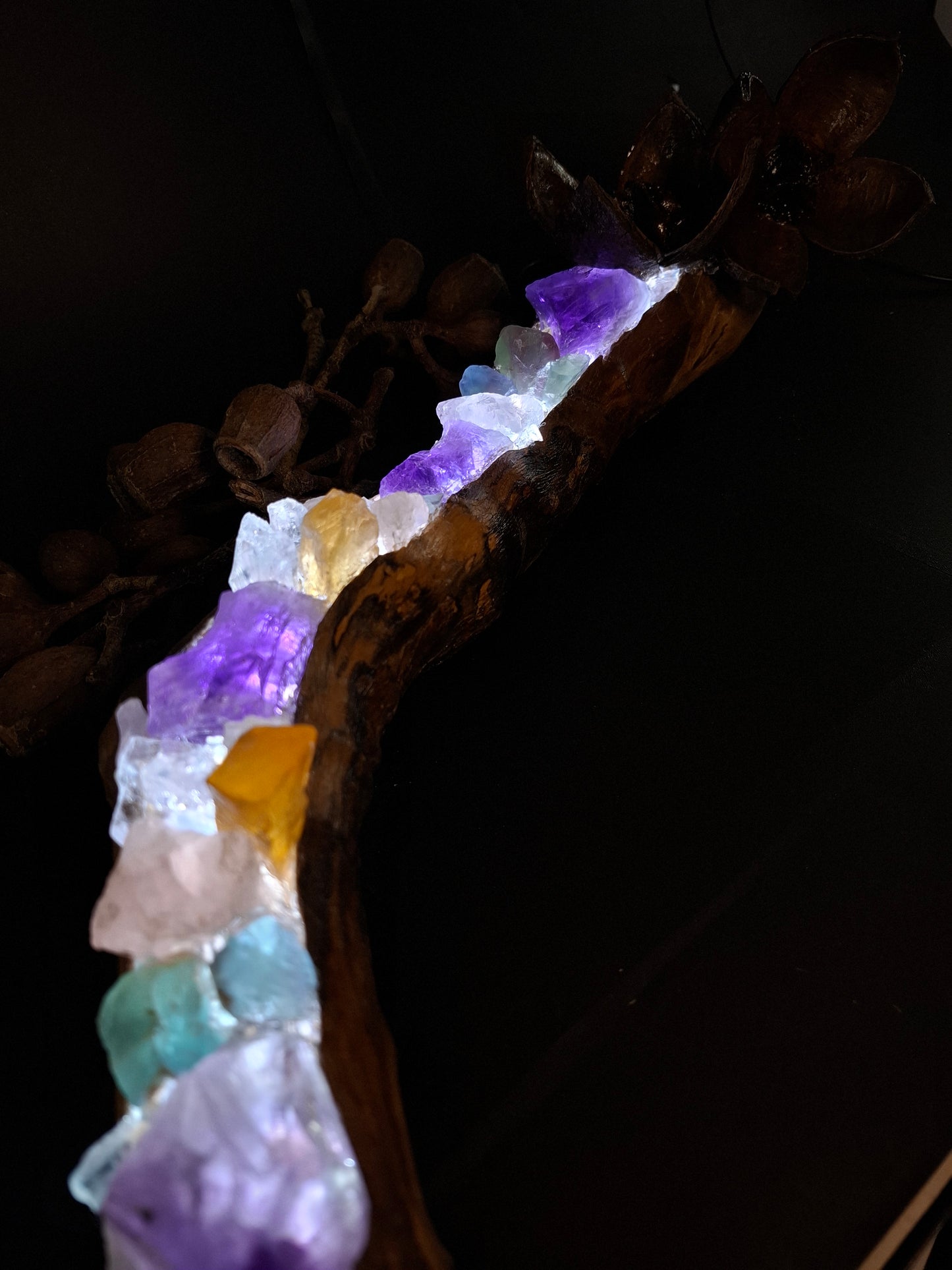 Large rainbow crystal lamp