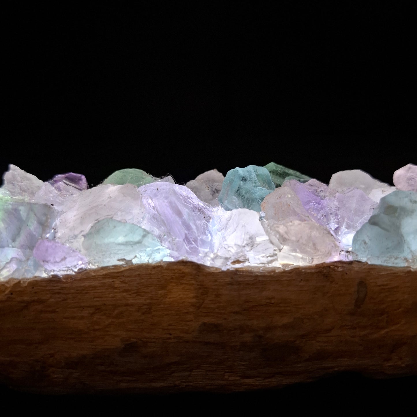 Amethyst Rose quartz and Fluorite lamp